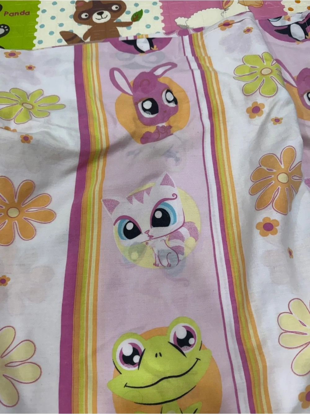 Vintage 2008 Littlest Pet Shop sheet flat cat frog bunny y2k full LPS nostalgia